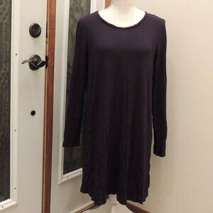 H&M Navy Blue Long Sleeve Bodycon Midi Dress | Minimalist Stretch | Classic Fit